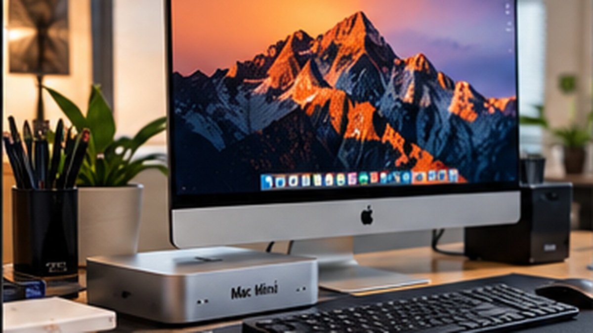 Professional computer desk setup