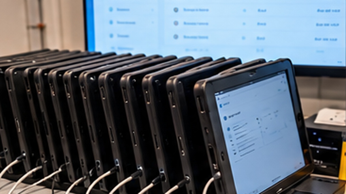 Laptops ready for setup and service